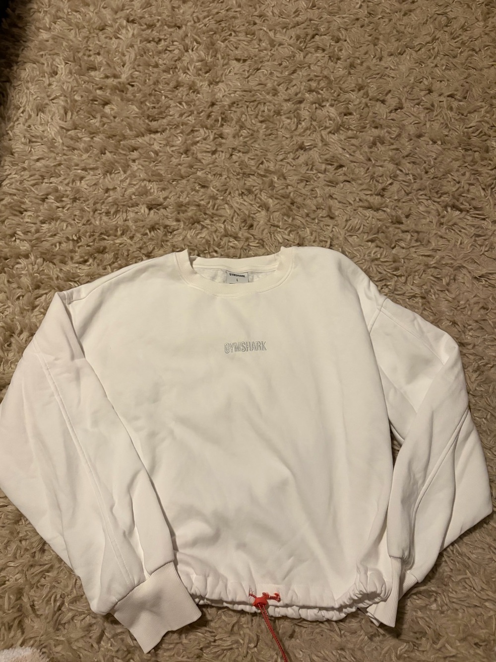 Gymshark White Crewneck Sweatshirt with Subtle Logo